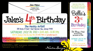 CRAYONS & ART Birthday Invitation