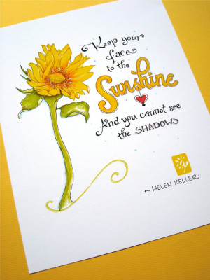 Be Happy Quote Print. Inspirational Art Print. Sunflower Sunshine ...