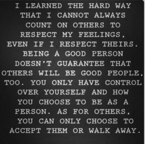 Be respected or walk away