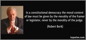democracy the moral content of law must be given by the morality ...