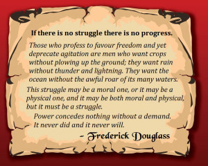 If There Is No Struggle There Is No Progress - Apology Quote