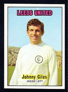 GUM FOOTBALLERS 1970 ORANGE BACK 1 85 JOHNNY GILES LEEDS UNITED No 55
