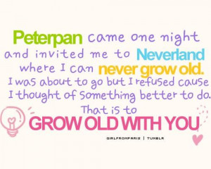 ... came one night and invited me to neverland where i can never grow old