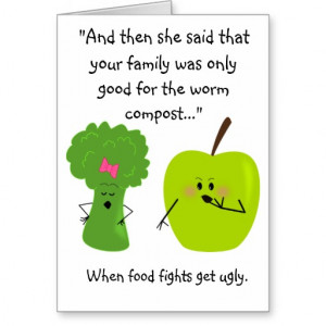Broccoli and Apple Funny Earth Day Card