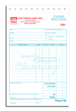 2518; Carpet/Upholstery cleaning form