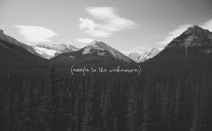 black and white, clouds, landscape, mountains, quote, sky