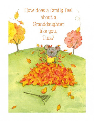 printable card: Thankful for Granddaughter greeting card