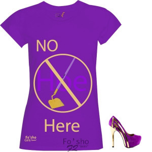 No hoe here- purple, gold