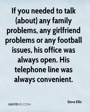 ) any family problems, any girlfriend problems or any football issues ...