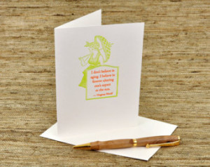 ... don't believe in aging - Virg inia Woolf quote - letterpress card