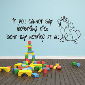 Walt Disney Thumper Bambi Quote Wall Sticker Childrens Bedroom Design ...