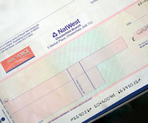 Photo of Parcel Force A4 cheque remittance