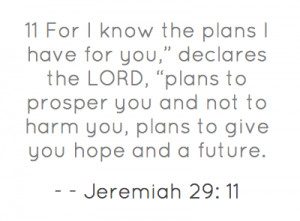 11 For I know the plans I have for you,”