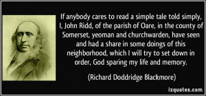 Richard Doddridge Blackmore Quote