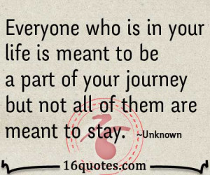 ... meant to be a part of your journey but not all of them are meant to