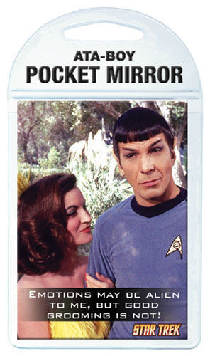 Star Trek TOS Mr. Spock and Quote Pocket Mirror, NEW UNUSED SEALED
