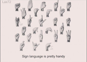 Sign language letters.