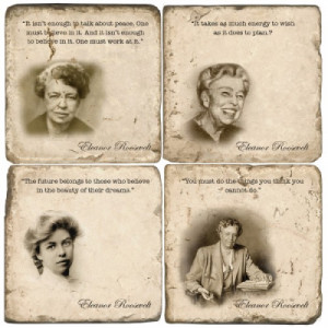 Eleanor Roosevelt – Quotes 4-Pack Marble Coasters Set