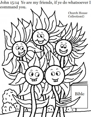 Flower Family John 15:14 Coloring Page for Kids in Sunday School ...