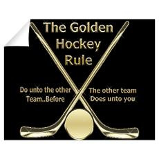 Golden Hockey Rule Wall Decal