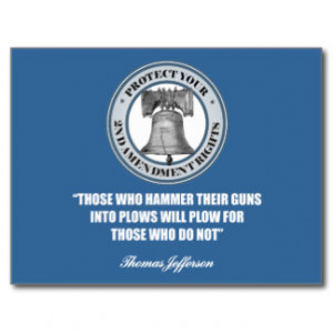 Liberty Bell -Jefferson 2nd Amendment Quote Postcard