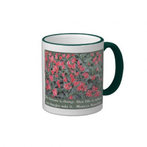 Varigated Pink and White with Aurelius Quote Ringer Coffee Mug
