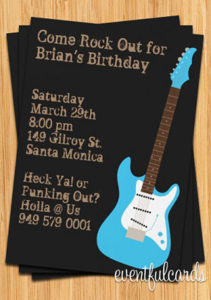 Free Quotes Pics on: Rock And Roll Birthday Party Invitations