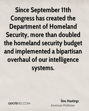 ... and implemented a bipartisan overhaul of our intelligence systems