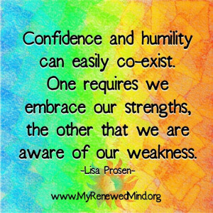Confidence and humility quote via www.MyRenewedMind.org