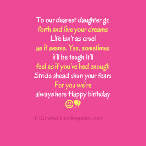 Inspirational Quotes For Your Daughter On Her Birthday
