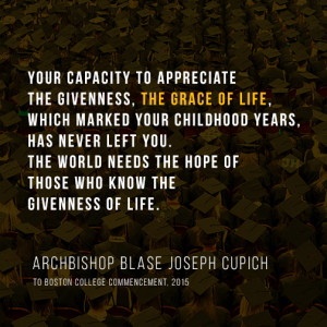 commencement archbishop quote