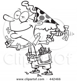 Clip Art Illustration Cartoon Handy Granny Using Hammer Ron