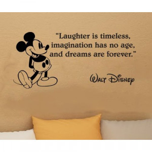 Walt Disney Mickey Mouse Laughter Is Timeless Wall Quote Vinyl Wall ...