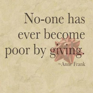 Anne frank on giving