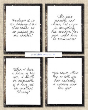 Jane Austen Quote Prints printable quotes wall by PrintableWisdom, $15 ...