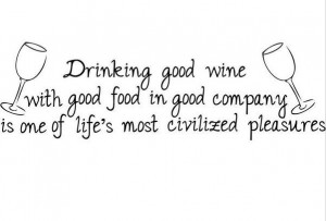 Free Shipping Original Drinking Good Wine Decor wall decal quote ...