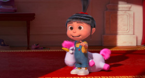 So in the first Despicable Me cartoon, Agnes goes to the funfair and ...