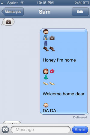 funny iphone emoji hi honey I'm home