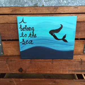 Canvas Acrylic Mermaid Painting with quote 