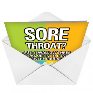 ... Sore Throat Must Swallow Fun Photo Get Well Card Nobleworks image 2