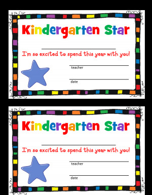 There are certificates for K-5th grade.