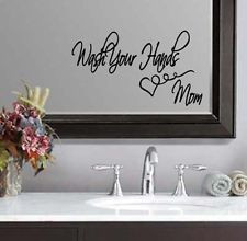 Wash Your Hands Bathroom Mom Wall Quote Sticker Decal 11