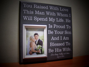 Parents of the Groom Gift, You Raised With Love This Man With Whom I ...