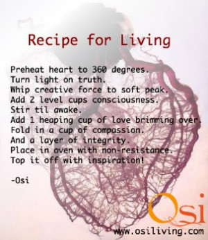 Osi's #Recipe for Living is full of #inspiration and #love.