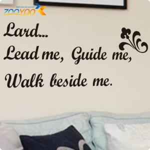 Free-Shipping-Bible-Quotes-Lord-Lead-Me-Walk-Beside-Me-Black-Vinyl ...