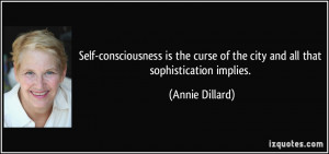 Self-consciousness is the curse of the city and all that ...