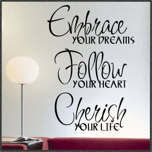 Vinyl Wall Lettering Quotes Words Embrace your Dreams