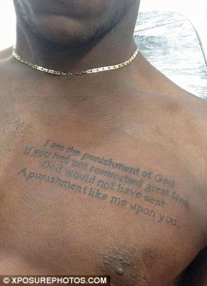 Mario Balotelli reveals new tattoo:I am the punishment of God