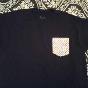 Decorative pocket t-shirt, leaves - Thumbnail 2