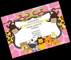 Monkey Birthday Invitation Petting Zoo Birthday Invitation Safari ...